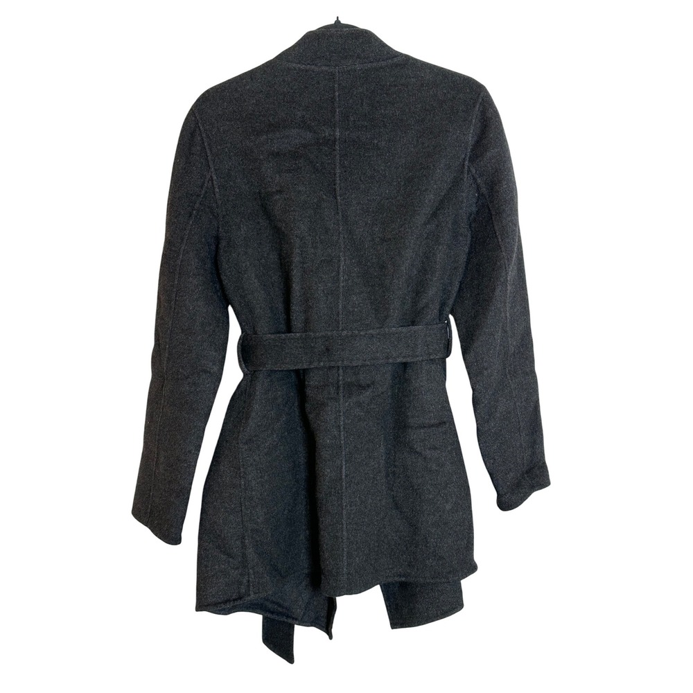 The Reset R LABEL Wool Yak Blend Open Front Belted Jacket Size M Charcoal Gray - Picture 2 of 8